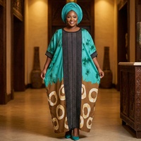Nouvelle Robe Boubou Élégante Femme Africaine Ankara Été 2026, Col en V, Diamants Thermocollés, Tendance Quotidienne