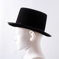 Chapeau fantaisie en feutre noir de fête bon marché Chapeau melon Chapeau haut de forme magique