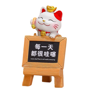 Juego de Figuras de Gato de la Suerte, 4 Piezas, Decoración de Escritorio de Resina, Feng Shui, Adorno de Regalo para Oficina - Product Image 5