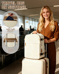 Mochila <span class=keywords><strong>de</strong></span> Viaje Impermeable <span class=keywords><strong>de</strong></span> 40x30x20cm, 30-35L, Aprobada para Vuelos, Equipaje <span class=keywords><strong>de</strong></span> Mano para Debajo del Asiento/en la <span class=keywords><strong>Cabina</strong></span>, Compatible con Portátiles <span class=keywords><strong>de</strong></span> 15.6 Pulgadas, con Compartimento para Zapatos - Product Image 5
