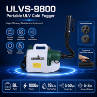 Machine de désinfection par nébulisation alimentée par batterie avec tuyau flexible et réservoir de 5 L, nébulisateur ULV portable à froid