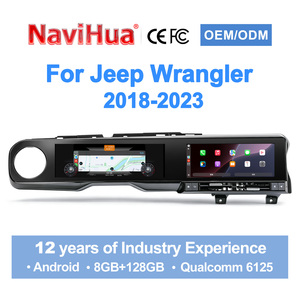 Navihua - Sistema de Navegación GPS Multimedia para Automóvil con Pantalla Dual Android, Sistema Linux, Pantalla LCD para el Tablero de Instrumentos, para Jeep Wrangler 2018-2023 - Product Image 2