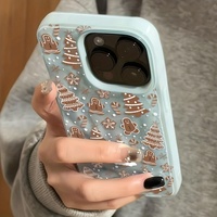 Coque de téléphone 3D plissée antichoc motif sapin de Noël, flocon de neige et bonhomme en pain d'épices pour iPhone 17 16 15 Pro Max – Vente en gros