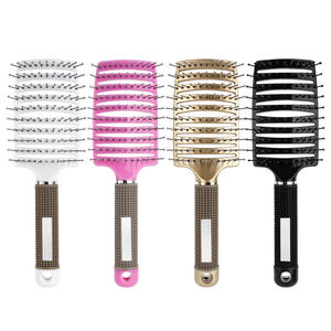 Outil de coiffure <span class=keywords><strong>brosse</strong></span> à cheveux personnalisée en plastique et nylon de couleur <span class=keywords><strong>brosse</strong></span> dépilatoire à évent en arc pour un séchage plus rapide peigne à cheveux - Product Image 5