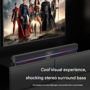 Barra <span class=keywords><strong>de</strong></span> <span class=keywords><strong>Sonido</strong></span> Inalámbrica para Juegos con Luces RGB Mágicas Multimedia para Computadora, 4 Altavoces, Woofer <span class=keywords><strong>de</strong></span> 2 Pulgadas <span class=keywords><strong>de</strong></span> Rango Medio para el Hogar - Product Image 1
