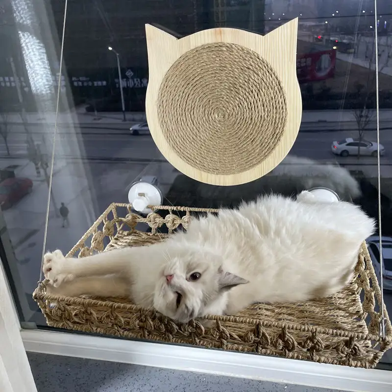 Lujo cómodo colgante plegable interior pared asiento montado mascota hamaca gato ventana percha para gato