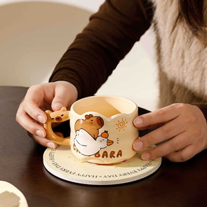 Nouvelle tasse à café en céramique de style Bouddha, mignonne, Master Kapibala, dauphin, pour étudiants, 300 ml, logo personnalisé, couleur personnalisée, cadeau de fête d'anniversaire, lave-vaisselle - Product Image 4