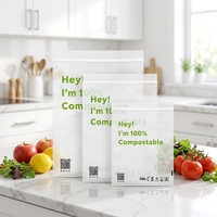 Sacs refermables en PLA PBAT compostable de qualité alimentaire, en amidon de maïs, réutilisables, pour boulangerie, en-cas, aliments pour animaux, aliments en conserve
