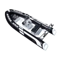 Bateau semi-rigide de luxe gonflable RIB480 de 16 pieds, bateau de patrouille haute vitesse, tube Hypalon/PVC, plongeur