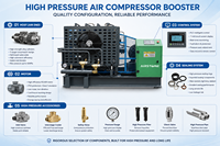 Compresseur d'air à trois pistons haute pression Airstone Custom 45KW 40Bar 380V, booster 12m3/min pour le soufflage de bouteilles PET industrielles