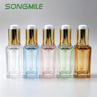 Nouvelle conception, flacon d'huile essentielle rectangulaire en PETG à paroi épaisse de 20 ml, flacon compte-gouttes pour l'emballage cosmétique et l'aromathérapie