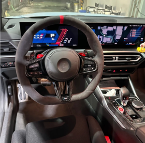 Volant sport 3 branches en cuir pleine fleur personnalisable F10 ZP 40 mm pour <span class=keywords><strong>BMW</strong></span> Série <span class=keywords><strong>1</strong></span>-7 F30 E90 Châssis F - Product Image 2