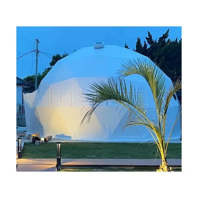 Bester Preis Fertighaus Luxus Kuppel Zelt mit PVC Dach abdeckung Haus Hotel Outdoor Große Iglu Geodätische Kuppel