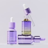 Flacon compte-gouttes en verre de luxe personnalisé de 30 ml pour huile essentielle, sérum, emballage cosmétique vide rose vert avec compte-gouttes