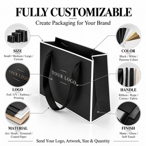 Bolsas de Papel de Lujo Personalizadas al por Mayor, Bolsas de Regalo, Cajas de Empaque Reciclables para Joyería, Empaque de Papel con Logotipo Personalizado - Product Image 4
