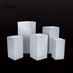 Juego de <span class=keywords><strong>5</strong></span> zócalos de hierro estilo ondulado, zócalos cilíndricos blancos, soporte de exhibición, soporte de mesa de postre para decoración de fiesta de boda - Product Image 6