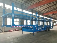 Porte-voiture à 2 essieux Semi-remorque Transport Petit transporteur de voiture Camion remorque avec double pont