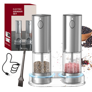 Electric Salt & <b>Pepper</b> <b>Grinder</b> – Automatic Gravity Activated, USB Rechargeable, Adjustable Coarseness – Spice Mill for Cooking, - Product Image 5