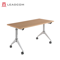 Table de formation LEADCOM LS-418 à plateau rabattable en aluminium, réglable et empilable, pour bureaux, salles de réunion et salles de formation, commande en gros