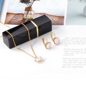 ชุดเครื่องประดับเซอร์คอนสีเขียวและหลากสี ชุดเครื่องประดับสแตนเลสสำหรับผู้หญิง ต่างหูและจี้ ชุดเครื่องประดับทองคำ - Product Image 4