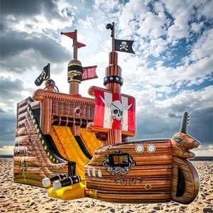 Barco pirata profesional hecho a medida <span class=keywords><strong>Castillo</strong></span> inflable Aventura emocionante para niños con trampolín hinchable de tema náutico - Product Image 2