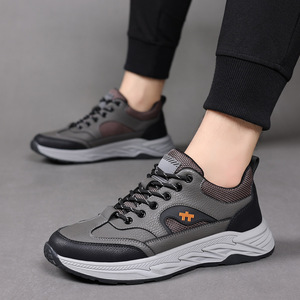 Zapatos de senderismo para hombre, color caqui, negro, con cordones, tacón bajo, acolchados, transpirables, informales, para exteriores, zapatos de trabajo, talla 27, 28, 47 - Product Image 4