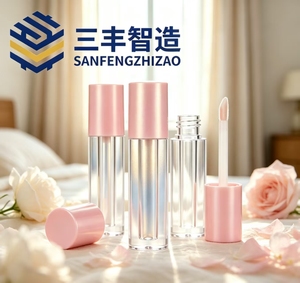 Last Rose PLastic Big Brush Applicator Wand <b>Lip</b> <b>Gloss</b> Packaging Empty Lipgloss Tubes 6ML Pink container - Product Image 4