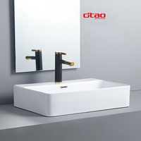Lavabo en porcelaine moderne pour salle de bain, à poser sur table, design artistique