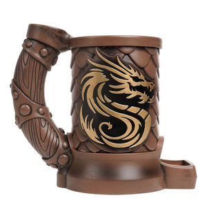 Dragon Design Resin Drink Holder With <b>Dice</b> Compartment For Beer Can And Party Use - Product Image 5