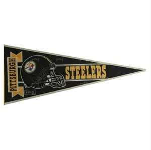 Custom High Quality Vintage Pittsburgh Steelers Felt Pennant Trench MFG