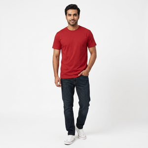 T-shirt à manches courtes pour homme et femme en coton uni lourd avec logo personnalisé OEM, broderie et impression, blanc, ample, T-shirt pour homme - Product Image 1