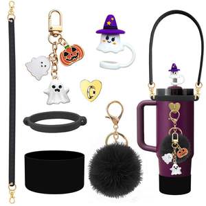 Nouvel Ensemble d'Accessoires d'Halloween pour Gobelet de 40oz : Protection de Base, Support, Crochet, Anneau Porte-Clés, Paille et Breloques - Product Image 4