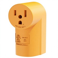Prise de courant NEMA 6-50R à montage en surface 50 ampères |   Prise de courant 125/250 volts jaune homologuée ETL en plastique et caoutchouc