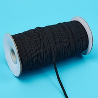 Stock coloré blanc noir baril Polyester Latex bande élastique extensible bande de couture tressée tricoté plat sangle pour le tressage