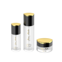 Set Perawatan Kulit Desain Asli Kelas Atas Botol Kaca 120ml 100ml Botol Lotion dengan Pompa 30g 50g Stoples Krim Alas Tebal Segitiga