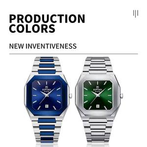 REWARD RD61315 Blue Square Men's Watch Waterproof Stainless Steel <b>Bracelet</b> Luxury Quartz Watch for Men Calendar Original Reloj - Product Image 6