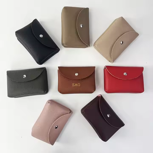 Mini monedero de piel sintética con nombre personalizado y bolsa de almacenamiento de efectivo para mujer, tarjetero de piel sintética con guijarros suaves - Product Image 1