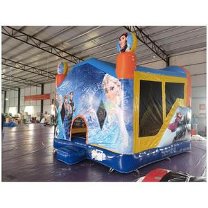 Château gonflable de haute qualité Blue Snow Princess Queen avec toboggan intégré - Product Image 1