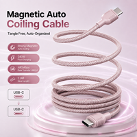 Câble magnétique USB-C 240W PD à charge rapide, synchronisation de données USB 2.0, tressé Type-C vers Type-C, 2m, noir, blindé, OEM ODM