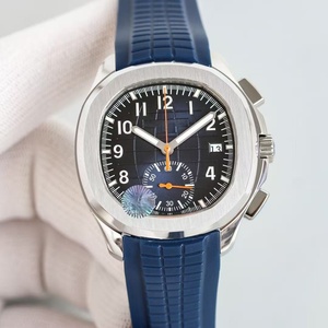 Simple design, fashionable and casual blue watch for men, <b>automatic</b> mechanical, <b>automatic</b> <b>chronograph</b>, leather strap watch - Product Image 5