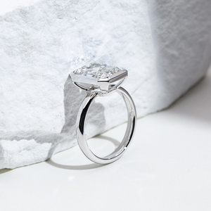 Messi Jewelry MSR-2078 10K Gold Radiant Shape Lab Grown <b>Diamond</b> <b>Ring</b> - Product Image 5
