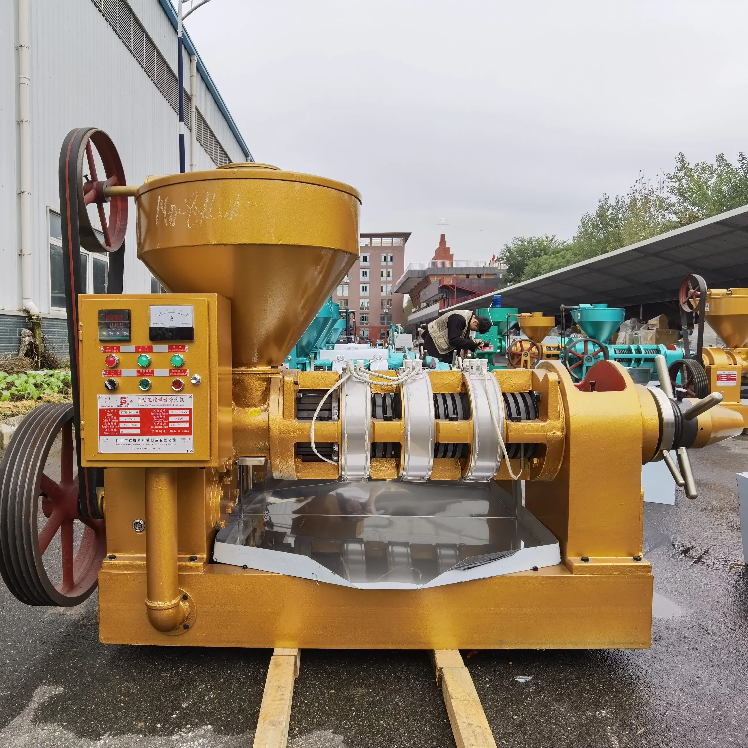 Guangxin YZYX140WK 자동 400 키로그램/시간 땅콩 해바라기 오일 프레스 기계