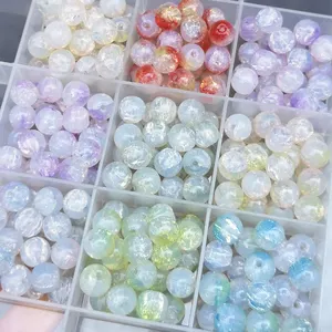 50 Stück Glas kristall perlen 8mm Kristall Lampwork Glasperlen für die Schmuck herstellung