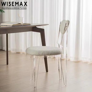 <span class=keywords><strong>Silla</strong></span> de Comedor de Tela Estilo Wabi-Sabi de WISEMAX FURNITURE, Diseño Único con Respaldo en Forma de Corazón, <span class=keywords><strong>Silla</strong></span> de <span class=keywords><strong>Escritorio</strong></span>, <span class=keywords><strong>Silla</strong></span> de Acrílico <span class=keywords><strong>Transparente</strong></span> - Product Image 2
