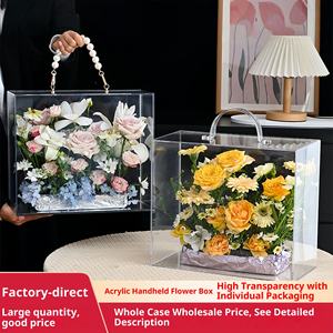 塑料环保手工方形便携式花盒Ins鲜花丰富花束材料花店用品结婚礼物 - Product Image 4