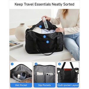 Bolsa de <span class=keywords><strong>Viaje</strong></span> Impermeable para <span class=keywords><strong>Mujer</strong></span>, Expandible, para Fin de Semana, con Bolsa de Aseo, Cierre de Cremallera y Forro de Poliéster - Product Image 5