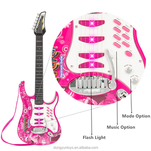 <span class=keywords><strong>Guitare</strong></span> électrique musicale en plastique pour enfants, ensemble de jeu <span class=keywords><strong>à</strong></span> six cordes, microphone, AUX, karaoké, instrument musical éducatif - Product Image 5
