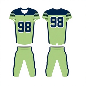 Uniforme de football américain vert marine 98 LMI-009 respirant 100% polyester détection par aiguille homme adulte OEM - Product Image 4