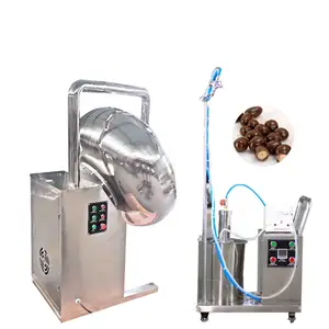 Machine de revêtement de noix de cajou de boule de fromage de couleur de pop-corn d'arachide de chocolat professionnel pour l'usine de casse-croûte