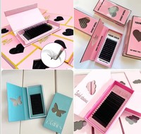 Ventes en gros de plateaux de cils classiques en velours noir mat, fournitures individuelles pour cils, fournisseur de cils, étiquette privée, extensions de cils volumineuses